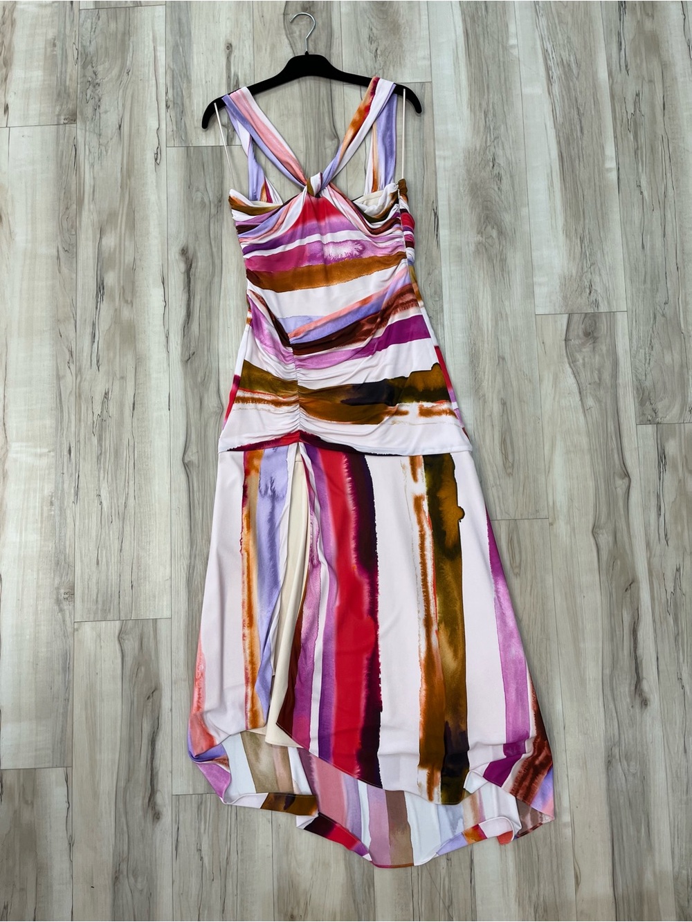 Striped Multicolor High-Low Summer Dress